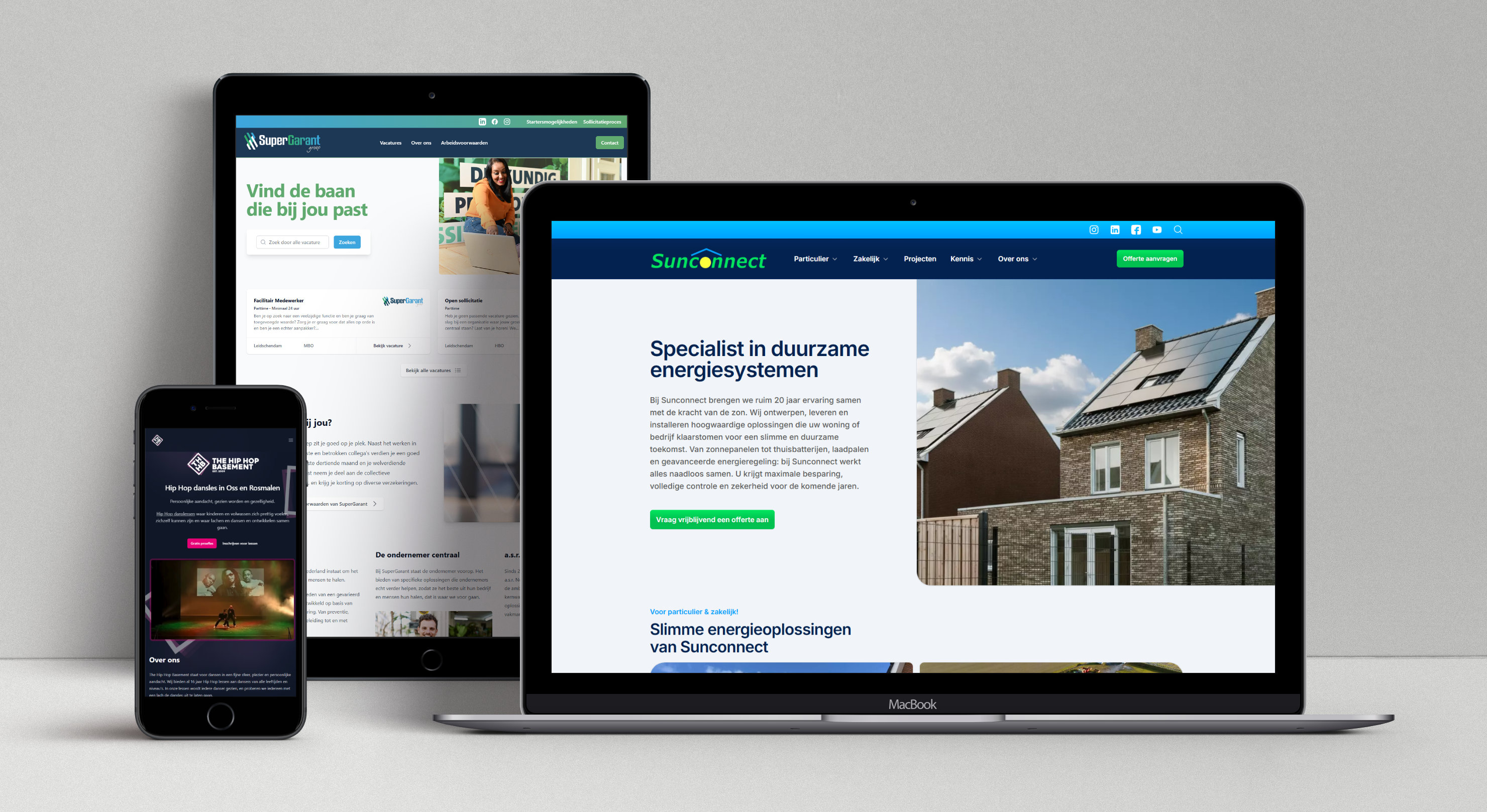 Work from Any Screen Size: The Hip Hop Basement, Werken bij SuperGarant and Sunconnect